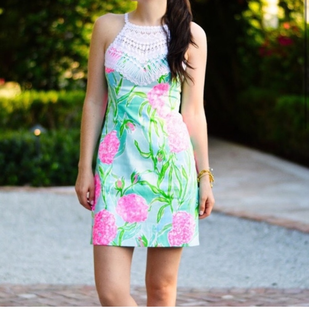 Lilly Pulitzer Pearl Shift Poolside Blue print - Size 2